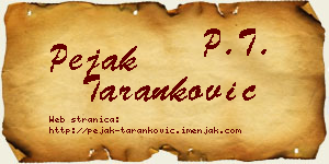 Pejak Taranković vizit kartica
